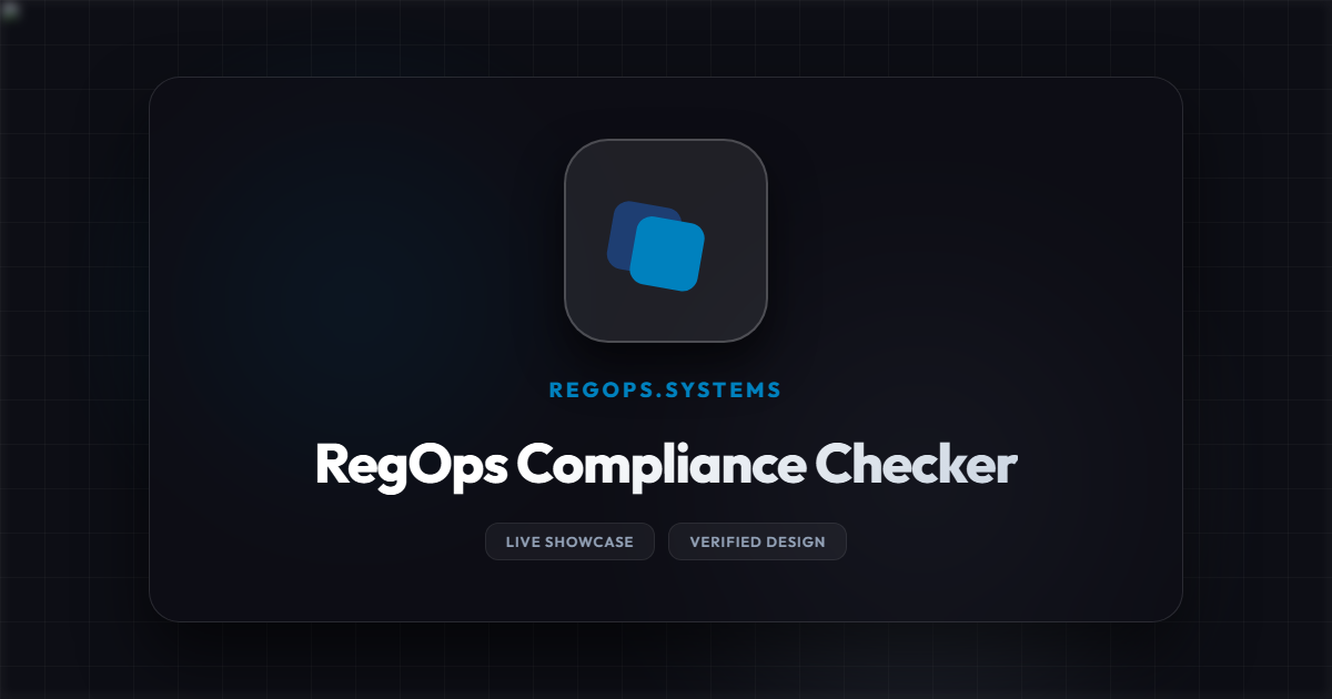 RegOps Compliance Checker Dark Theme Preview
